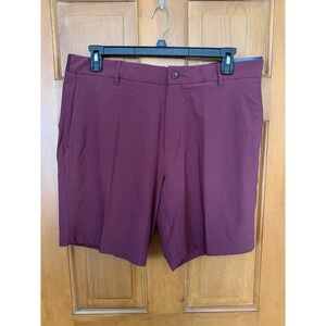 Men's Walter Hagen Performance 11 9" Pureflex Elastic Waist Shorts Merlot W36